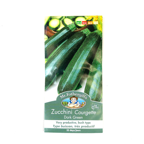 Zucchini - Dark Green Seeds, Mr Fothergill's - Floral Acres Greenhouse & Garden Centre