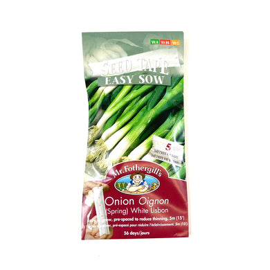 Onion - White Lisbon Seed Tape, Mr Fothergill's - Floral Acres Greenhouse & Garden Centre