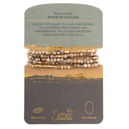 Bracelet, Stone Wrap, Rhodonite - Floral Acres Greenhouse & Garden Centre