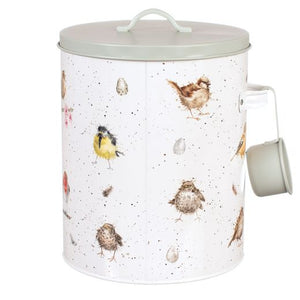 Bird Seed Storage Tin, Feed The Birds, w/ Scoop - Floral Acres Greenhouse & Garden Centre