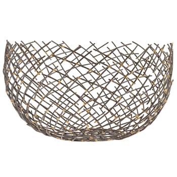 Decor, Metal Bowl, Haystack, Large - Floral Acres Greenhouse & Garden Centre