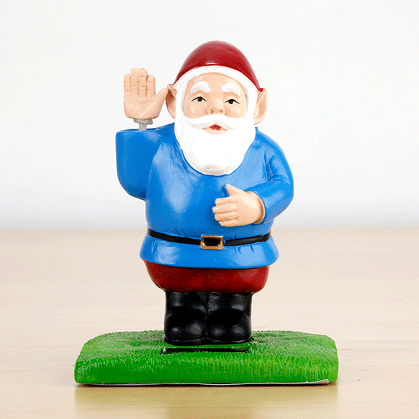 Solar-Powered Waving Gnome Figurine - Floral Acres Greenhouse & Garden Centre