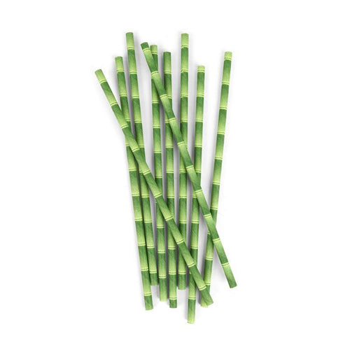 Paper Straws, Bamboo Pattern, Box of 144 - Floral Acres Greenhouse & Garden Centre