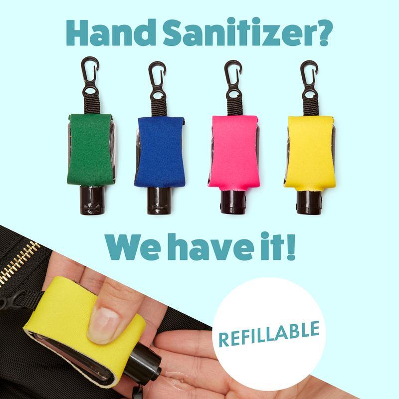 Hand Sanitizer, On-The-Go Clip/Holder, 4 Assorted - Floral Acres Greenhouse & Garden Centre