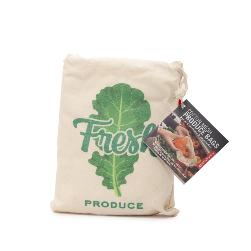 Cotton Mesh Produce Bags, Set of 5 - Floral Acres Greenhouse & Garden Centre