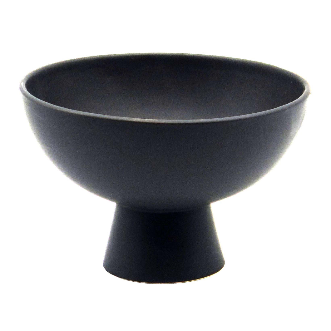 Planter, Ceramic, Pedestal Bowl, Black