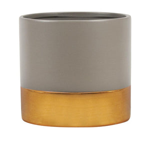 Pot, 4in, Ceramic, Rose Gold Base, Charcoal - Floral Acres Greenhouse & Garden Centre