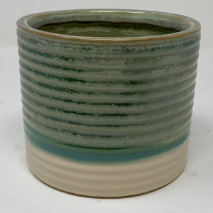 Pot, 4in, Ceramic, Reactive Glazed Rippled, Green - Floral Acres Greenhouse & Garden Centre