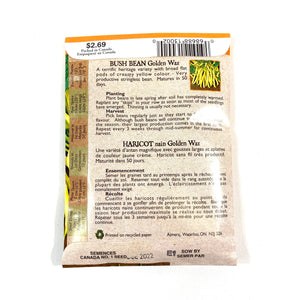 Bean Bush - Golden Wax Seeds, Aimers Organic - Floral Acres Greenhouse & Garden Centre