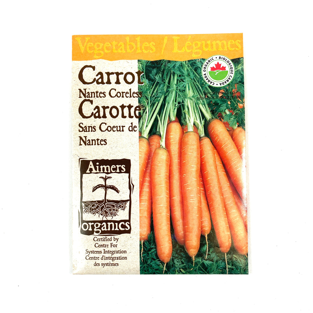 Carrot - Nantes Seeds, Aimers Organic - Floral Acres Greenhouse & Garden Centre