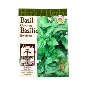 Basil - Genovese Seeds, Aimers Organic - Floral Acres Greenhouse & Garden Centre
