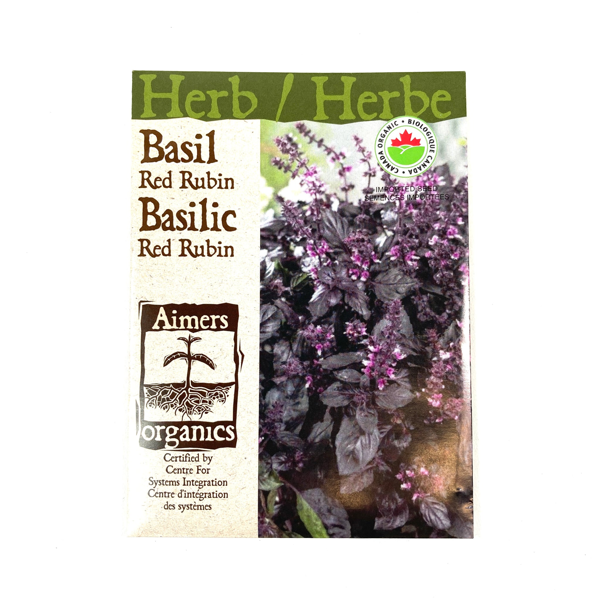 Basil Red Rubin Seeds Aimers Organic Floral Acres Greenhouse