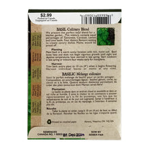 Load image into Gallery viewer, Basil - Culinary Blend Seeds, Aimers Organic
