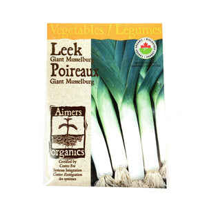 Leek - Giant Musselburg Seeds, Aimers Organic - Floral Acres Greenhouse & Garden Centre