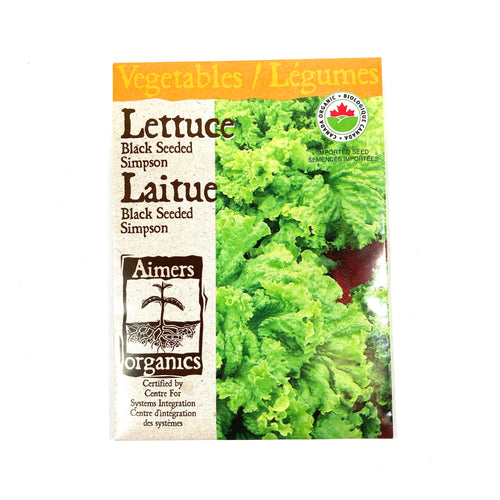 Lettuce - Black Seed Simpson Seeds, Aimers Organic - Floral Acres Greenhouse & Garden Centre