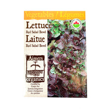 Load image into Gallery viewer, Lettuce - Red Salad Bowl Seeds, Aimers Organic - Floral Acres Greenhouse &amp; Garden Centre
