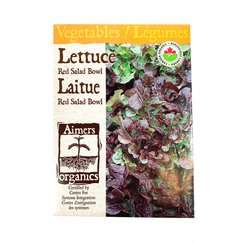 Lettuce - Red Salad Bowl Seeds, Aimers Organic - Floral Acres Greenhouse & Garden Centre