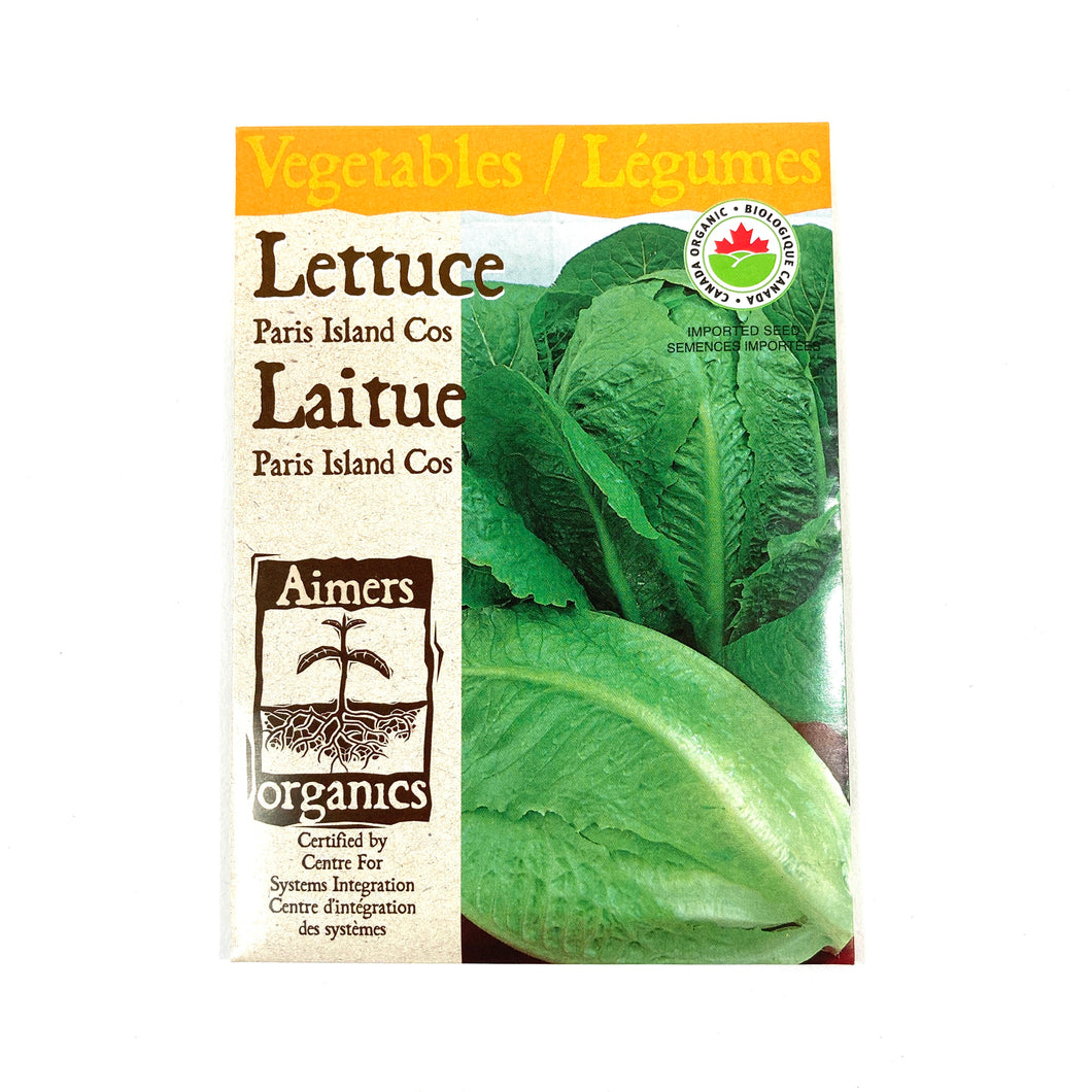Lettuce - Paris Island Cos Seeds, Aimers Organic - Floral Acres Greenhouse & Garden Centre