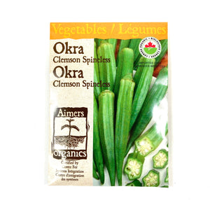 Okra - Clemson Seeds, Aimers Organic - Floral Acres Greenhouse & Garden Centre