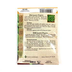 Pea - Laxton's Progress Seeds, Aimers Organic - Floral Acres Greenhouse & Garden Centre