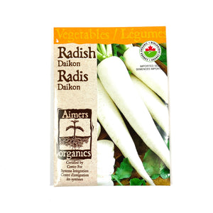 Radish - Daikon Seeds, Aimers Organic - Floral Acres Greenhouse & Garden Centre
