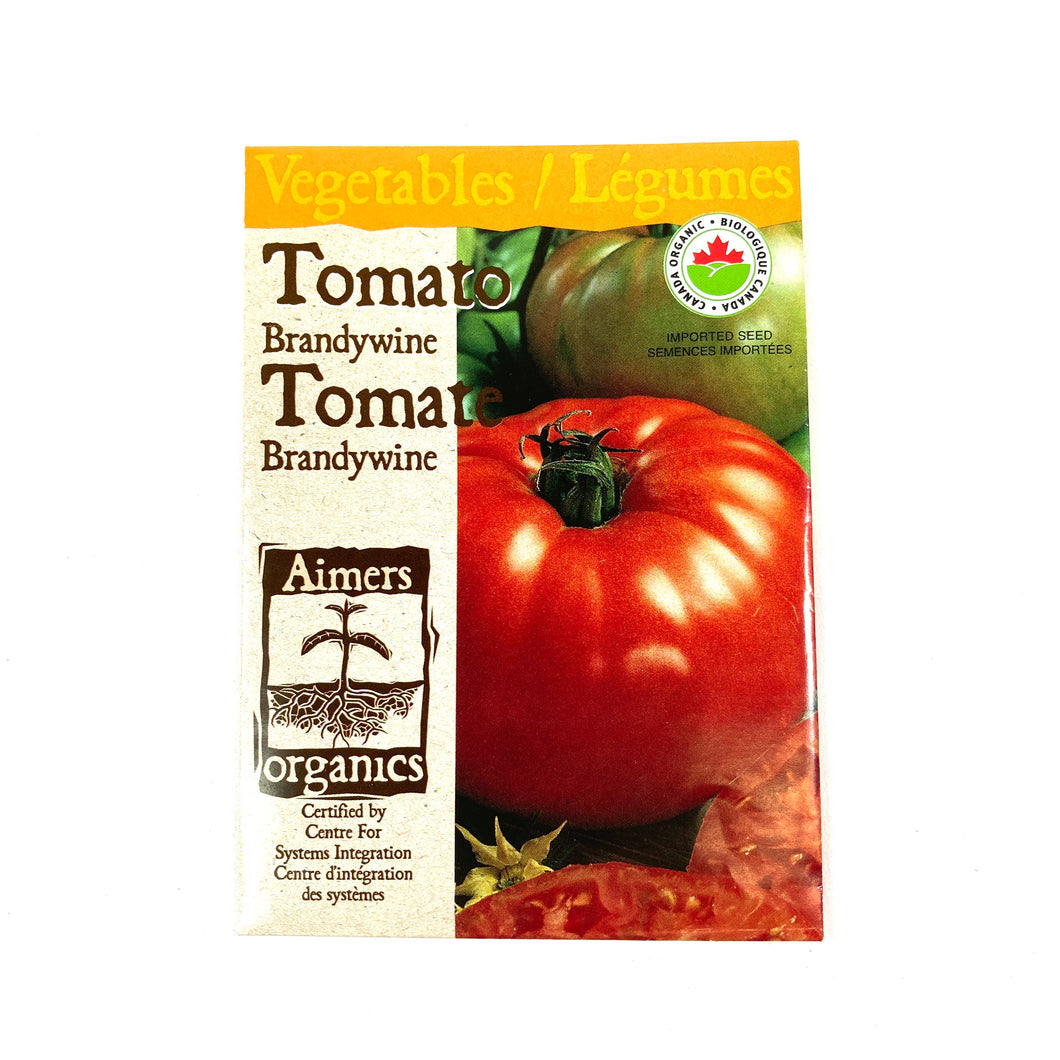 Tomato - Brandywine Seeds, Aimers Organic - Floral Acres Greenhouse & Garden Centre