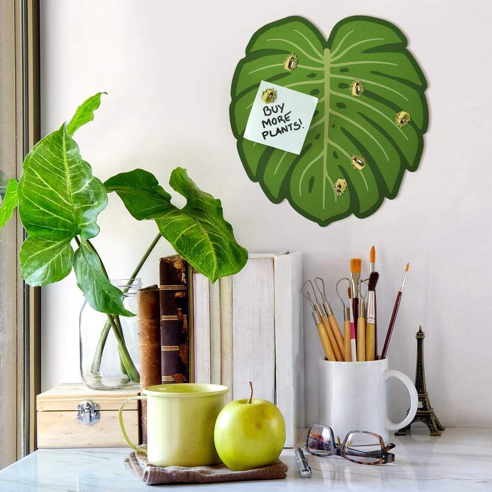 Monstera Leaf & Beetle Corkboard/Push Pin Set - Floral Acres Greenhouse & Garden Centre