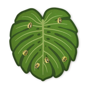Monstera Leaf & Beetle Corkboard/Push Pin Set - Floral Acres Greenhouse & Garden Centre