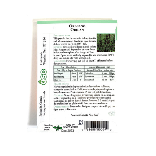 Oregano Seeds, OSC - Floral Acres Greenhouse & Garden Centre
