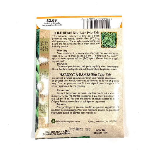 Bean Climbing - Blue Lake FM1 Seeds, OSC - Floral Acres Greenhouse & Garden Centre