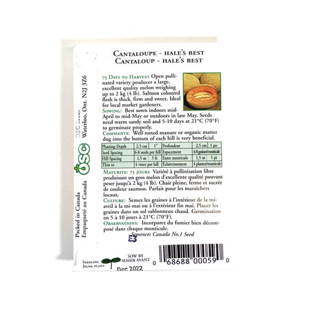 Cantaloupe - Hales Best Seeds, OSC - Floral Acres Greenhouse & Garden Centre
