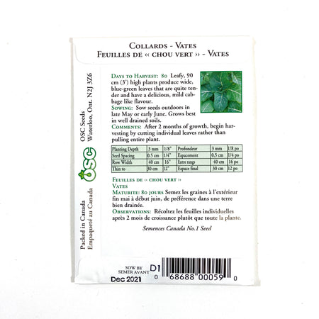 Collards - Vates Seeds, OSC - Floral Acres Greenhouse & Garden Centre