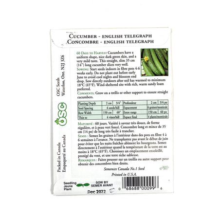 Cucumber - English Telegraph Seeds, OSC