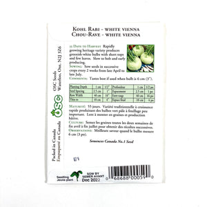 Kohlrabi - White Vienna Seeds, OSC - Floral Acres Greenhouse & Garden Centre