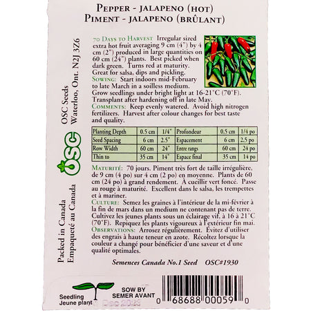 Pepper - Jalapeno Seeds, OSC