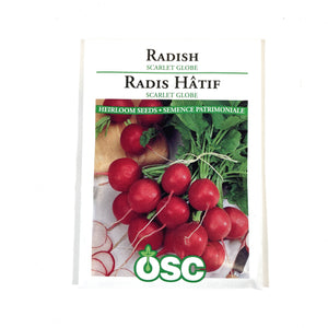 Radish - Scarlet Globe Seeds, OSC
