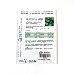 Spinach - Bloomsdale Seeds, OSC