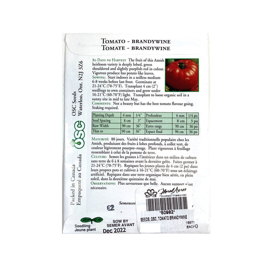 Tomato - Brandywine Seeds, OSC