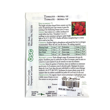 Tomato - Roma VF Seeds, OSC