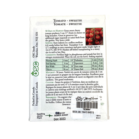 Tomato - Sweetie Cherry Seeds, OSC