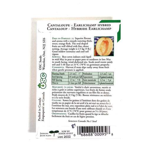 Cantaloupe - Earlichamp Hybrid Seeds, OSC - Floral Acres Greenhouse & Garden Centre