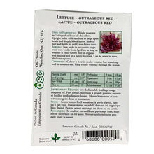 Load image into Gallery viewer, Lettuce - Outrageous Red Salad Bowl Seeds, OSC
