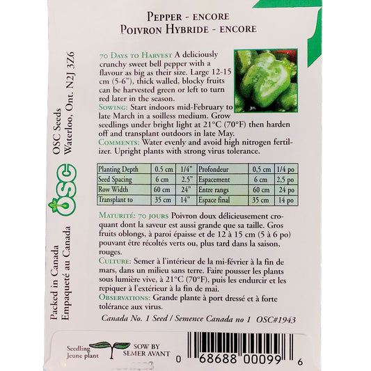 Pepper - Encore Seeds, OSC