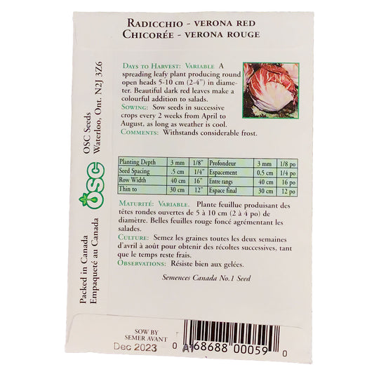 Radicchio - Verona Red Seeds, OSC
