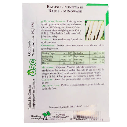 Radish - Minowase Hybrid Seeds, OSC