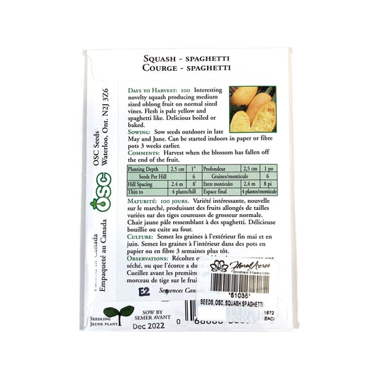 Squash - Spaghetti Seeds, OSC