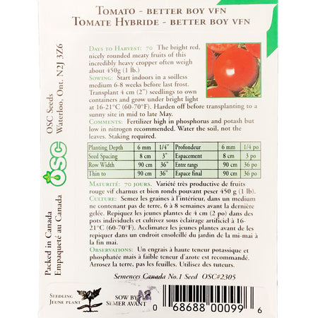 Tomato - Better Boy Hybrid Seeds, OSC