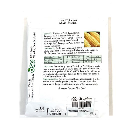 Sweet Corn - Bodacious Seeds, OSC Large Pack