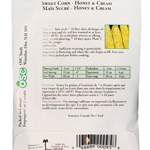 Sweet Corn - Honey & Cream Seeds, OSC Large Pack