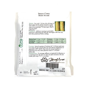 Sweet Corn - Sugar Baby Seeds, OSC Large Pack